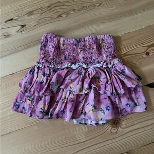 Floral Pink Ruffled Skort